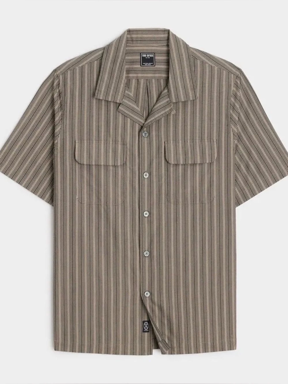NWT ✨ Todd Snyder Grey Stripe Flap Pocket Shirt